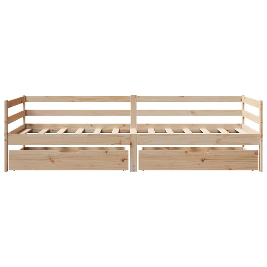Slaapbank met lades 80x200 cm massief grenenhout – afbeelding 4