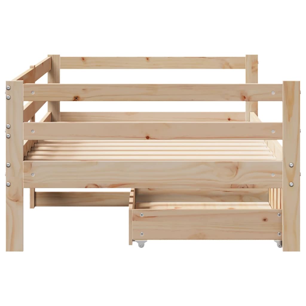 Slaapbank met lades 80x200 cm massief grenenhout – afbeelding 7