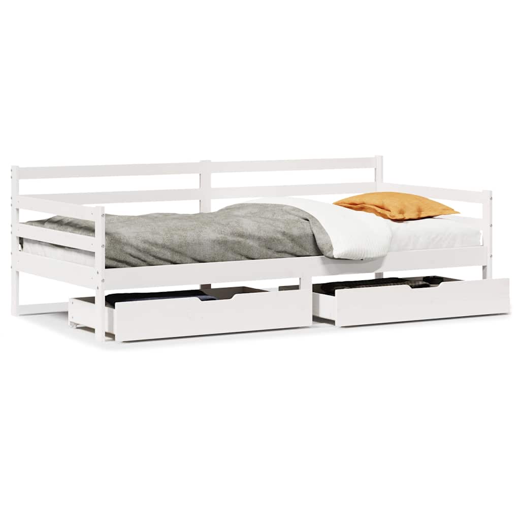 Slaapbank met lades 80x200 cm massief grenenhout – afbeelding 2