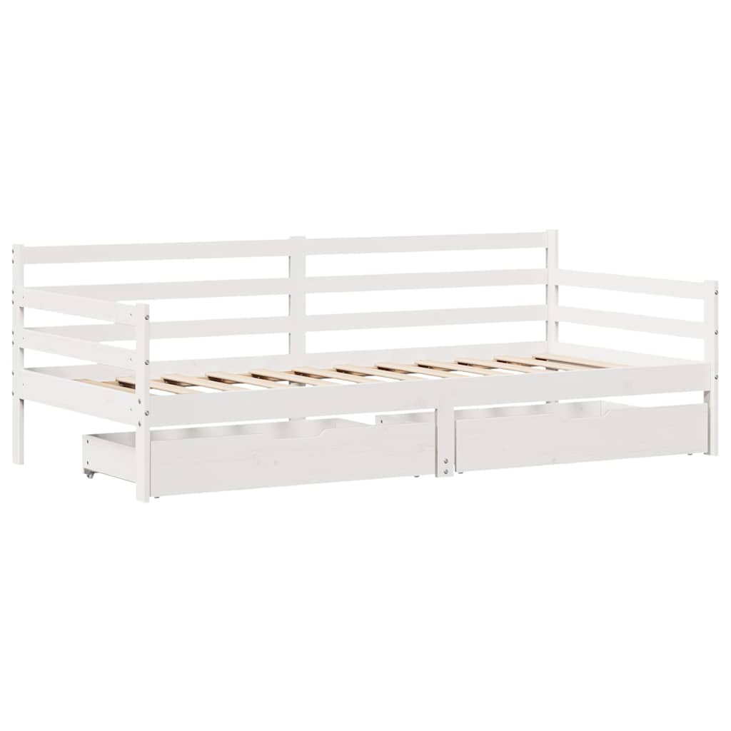 Slaapbank met lades 80x200 cm massief grenenhout – afbeelding 3