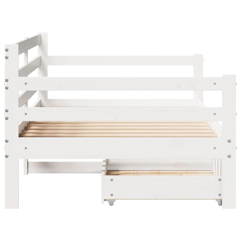 Slaapbank met lades 80x200 cm massief grenenhout – afbeelding 7