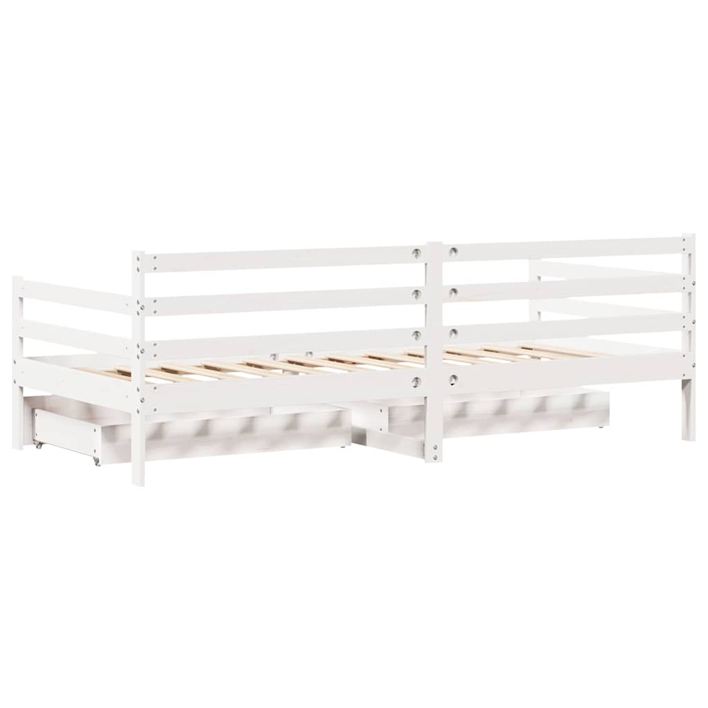 Slaapbank met lades 80x200 cm massief grenenhout – afbeelding 8