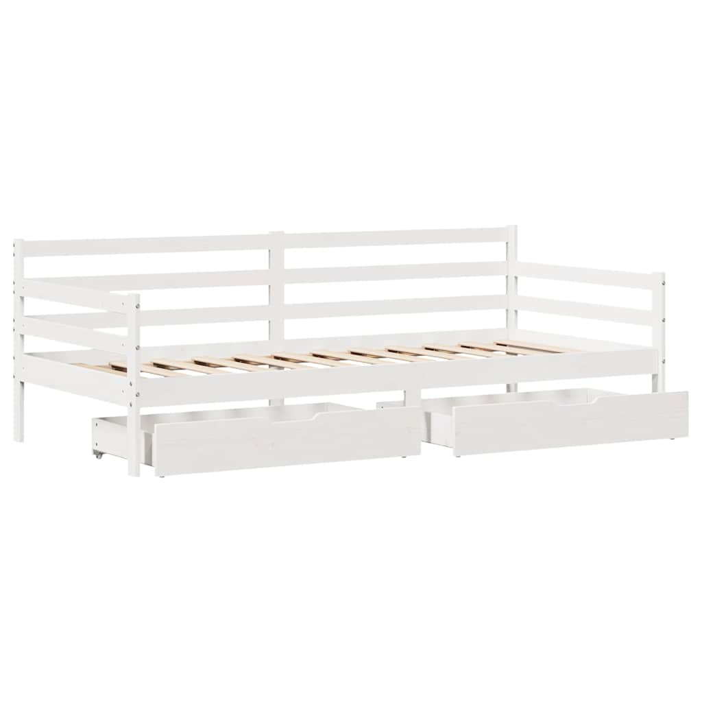 Slaapbank met lades 80x200 cm massief grenenhout – afbeelding 9