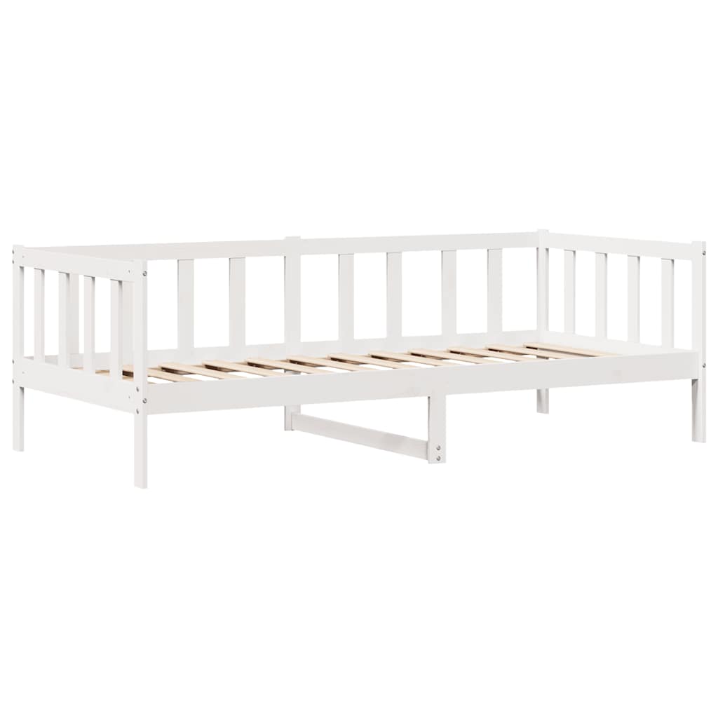 Slaapbank met lades 90x200 cm massief grenenhout wit – afbeelding 5