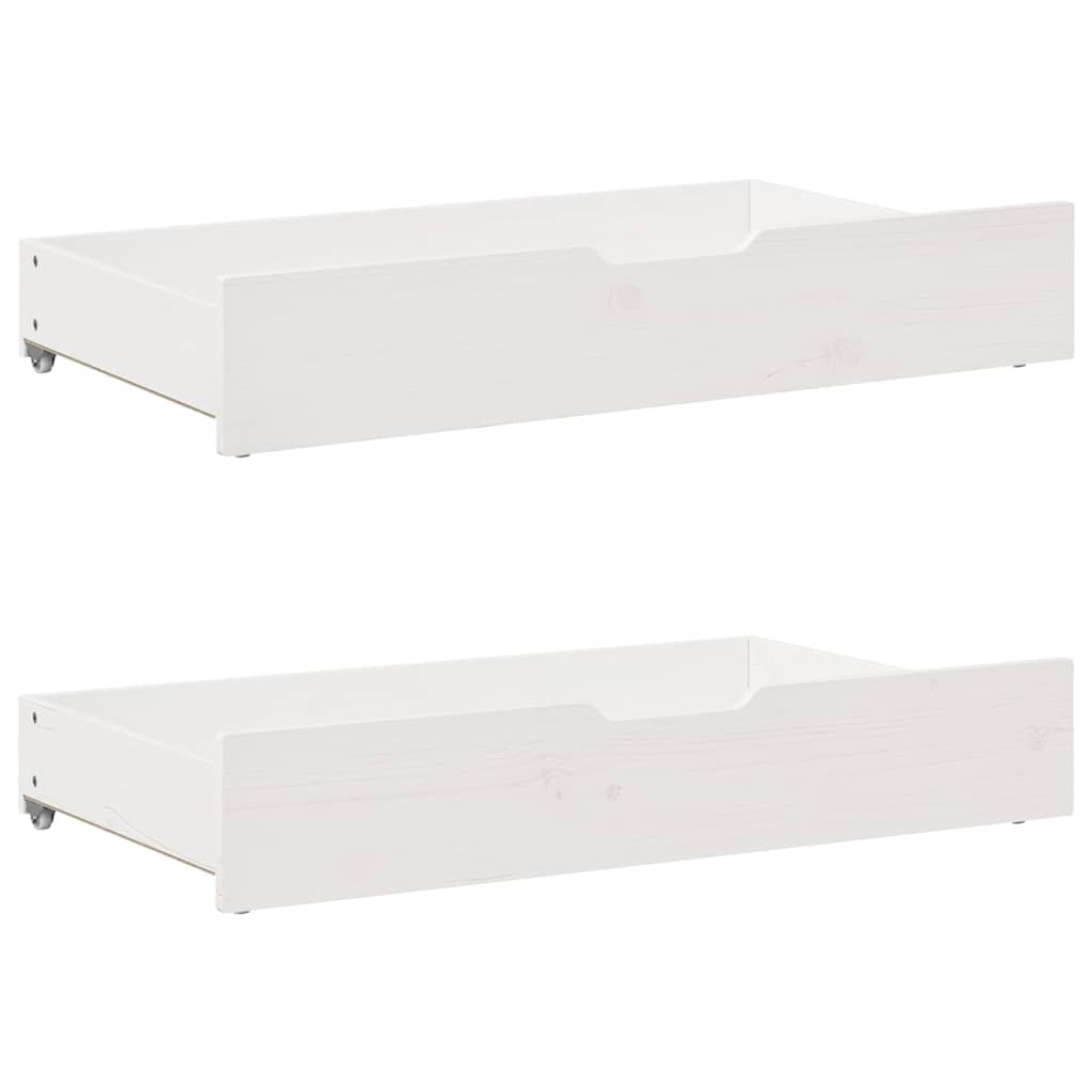 Slaapbank met lades 90x200 cm massief grenenhout wit – afbeelding 6