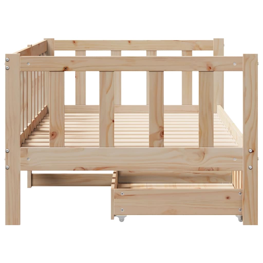Slaapbank met lades 90x190 cm massief grenenhout – afbeelding 8
