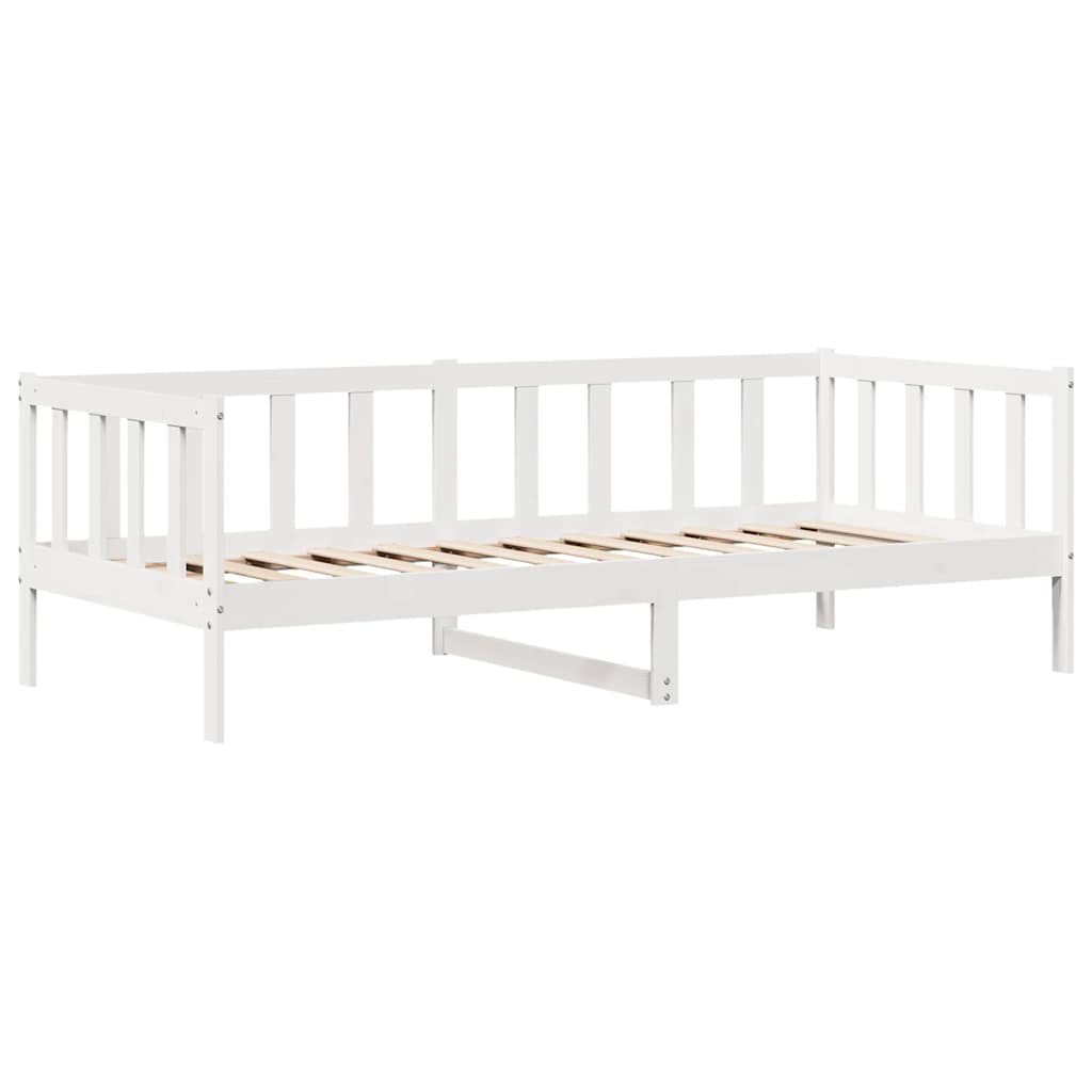 Slaapbank met lades 90x190 cm massief grenenhout wit – afbeelding 5
