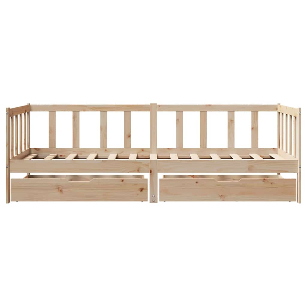 Slaapbank met lades 80x200 cm massief grenenhout – afbeelding 4