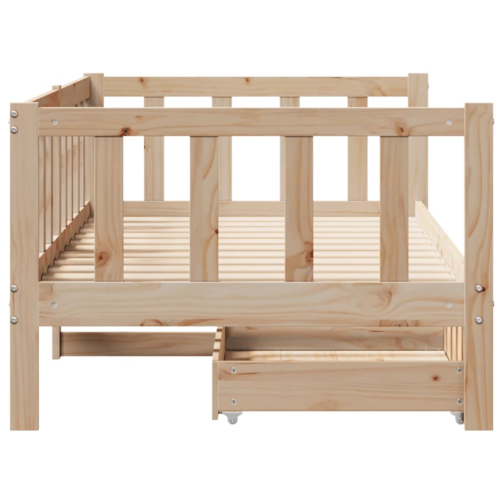 Slaapbank met lades 80x200 cm massief grenenhout – afbeelding 8