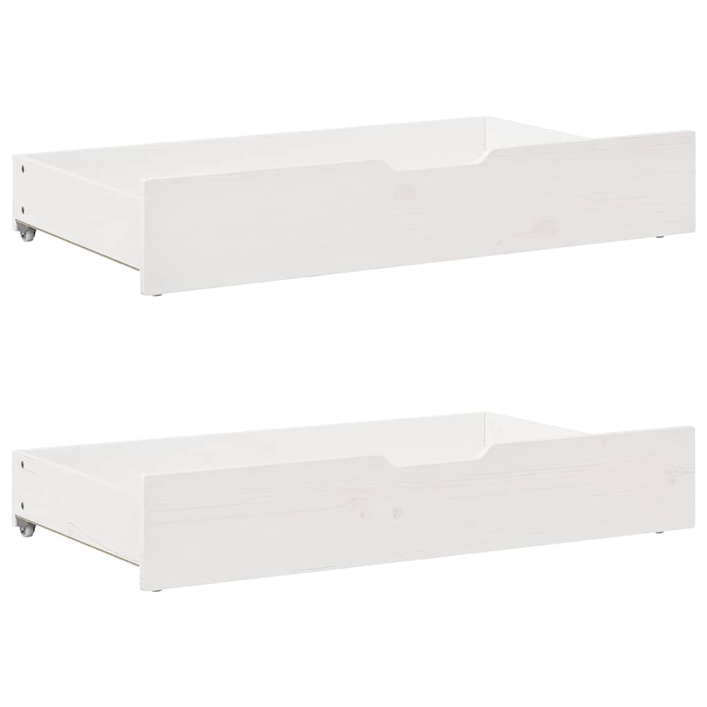Slaapbank met lades 80x200 cm massief grenenhout wit – afbeelding 6