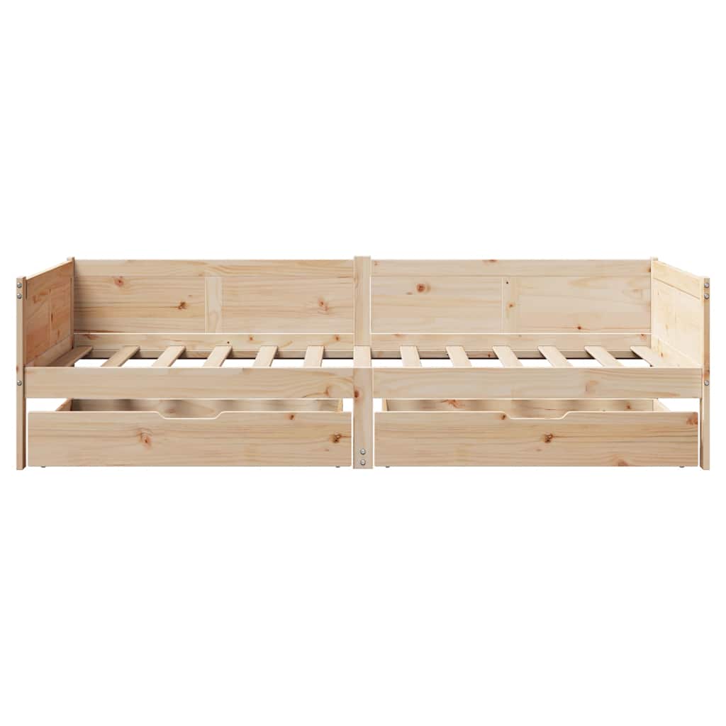 Slaapbank met lades 80x200 cm massief grenenhout – afbeelding 4