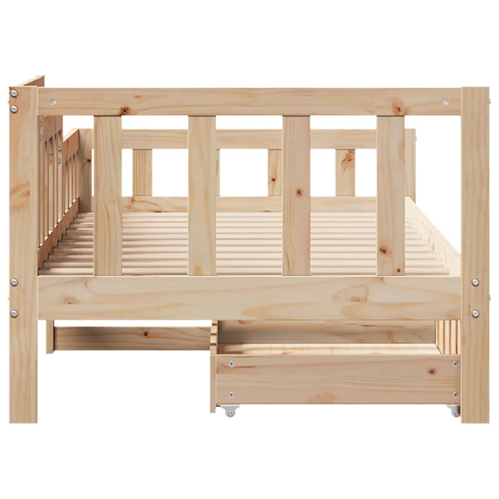 Slaapbank met lades 90x200 cm massief grenenhout – afbeelding 7