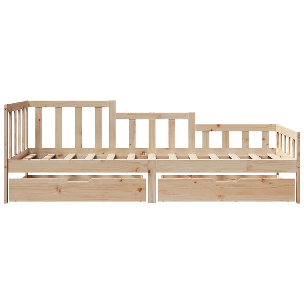 Slaapbank met lades 80x200 cm massief grenenhout – afbeelding 4
