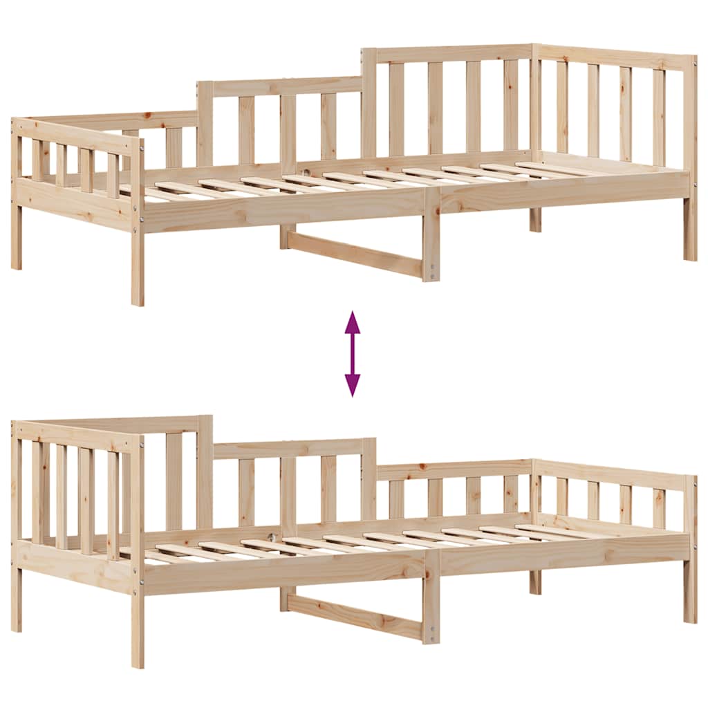 Slaapbank met lades 80x200 cm massief grenenhout – afbeelding 9