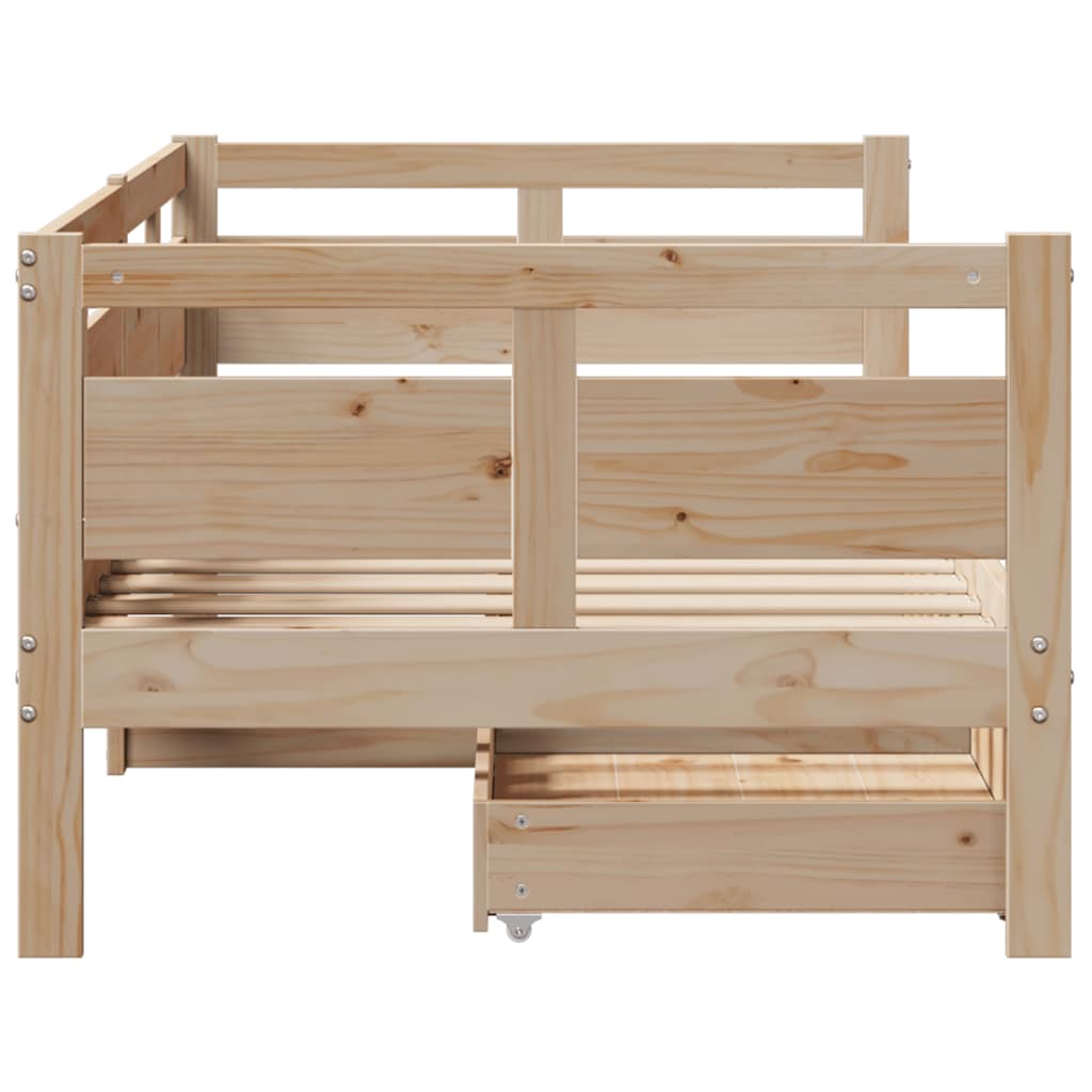 Slaapbank met lades 80x200 cm massief grenenhout – afbeelding 5