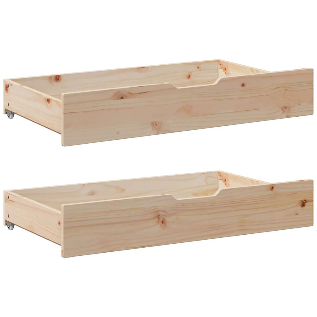 Slaapbank met lades 90x200 cm massief grenenhout – afbeelding 8