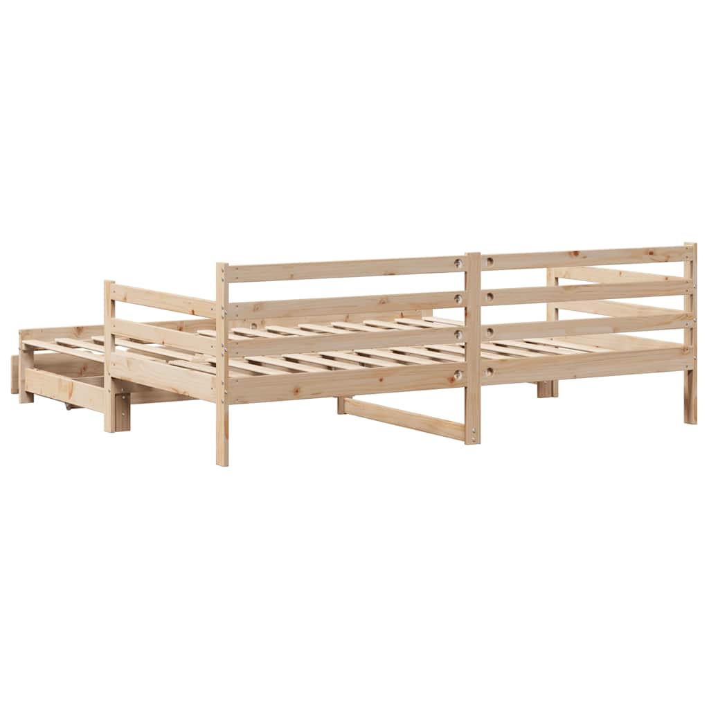 Slaapbank met lades 90x200 cm massief grenenhout – afbeelding 8
