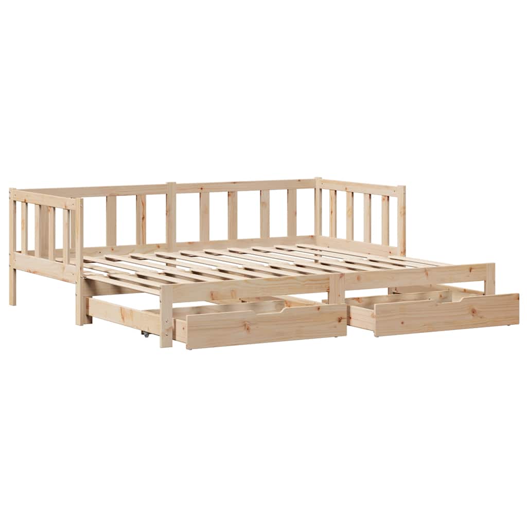 Slaapbank met onderschuifbed en lades zonder matras 90x190 cm – afbeelding 3