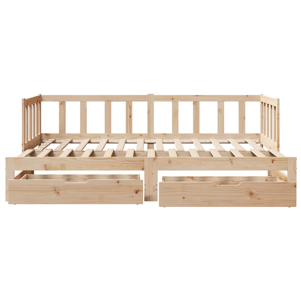 Slaapbank met onderschuifbed en lades zonder matras 90x190 cm – afbeelding 4