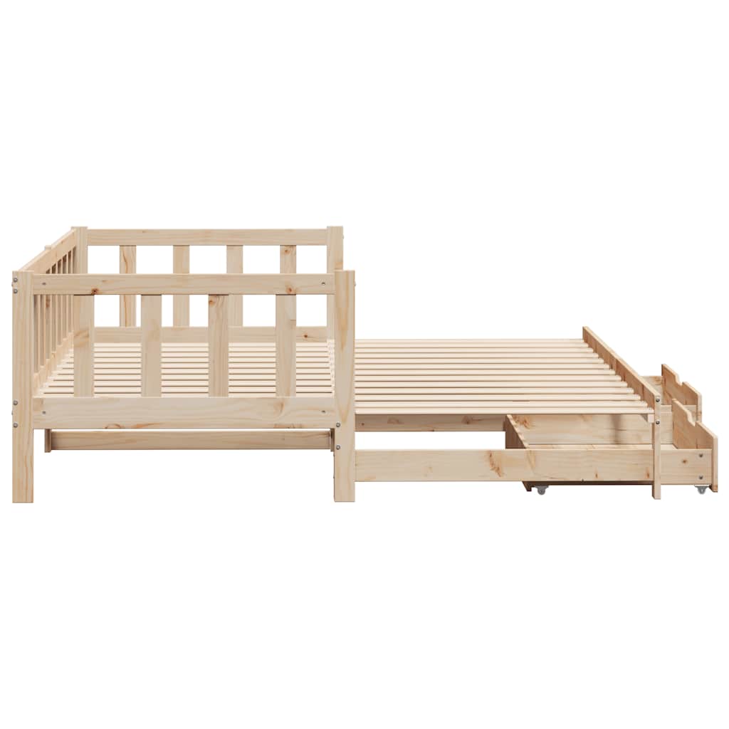 Slaapbank met onderschuifbed en lades zonder matras 90x190 cm – afbeelding 7