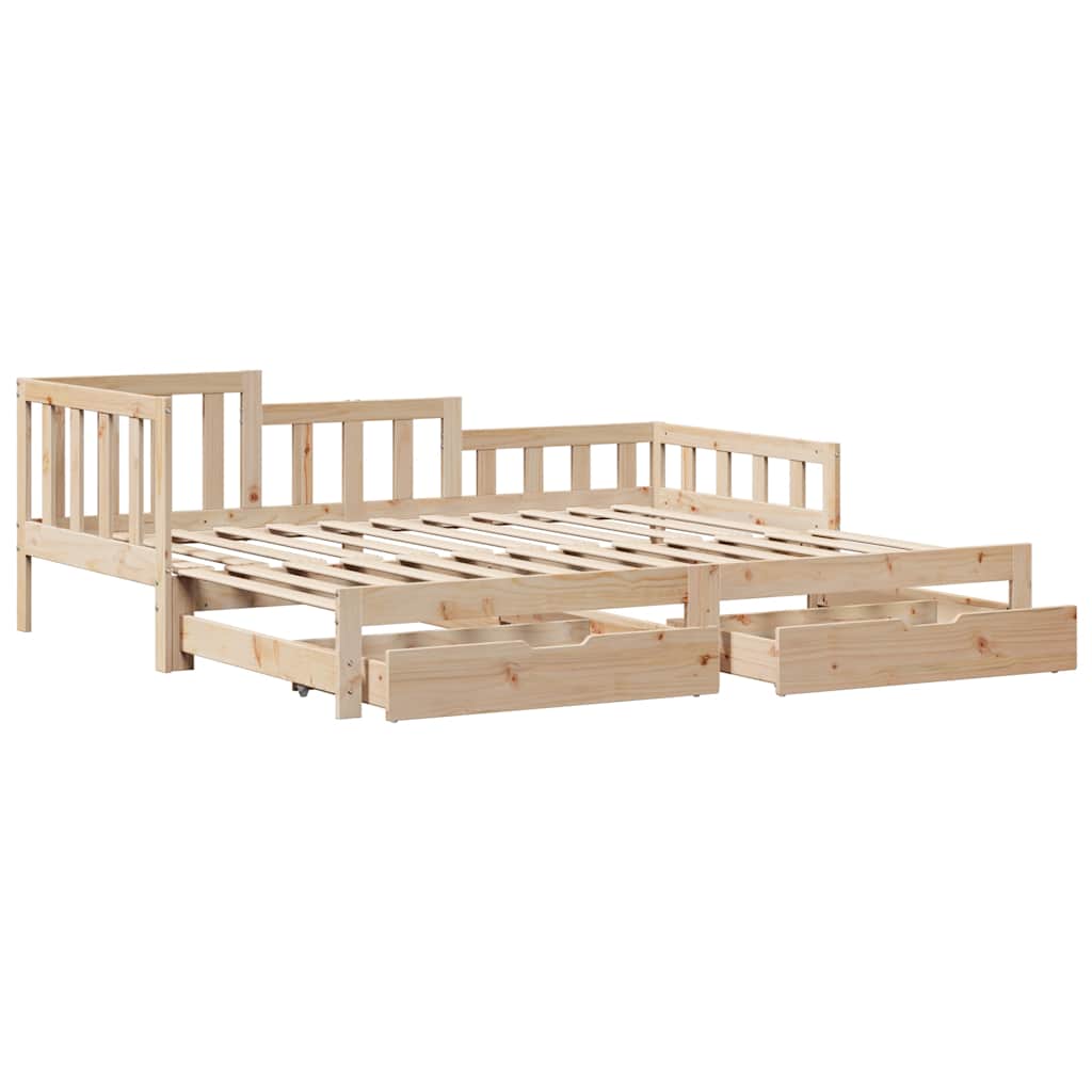 Slaapbank met onderschuifbed en lades zonder matras 90x200 cm – afbeelding 3