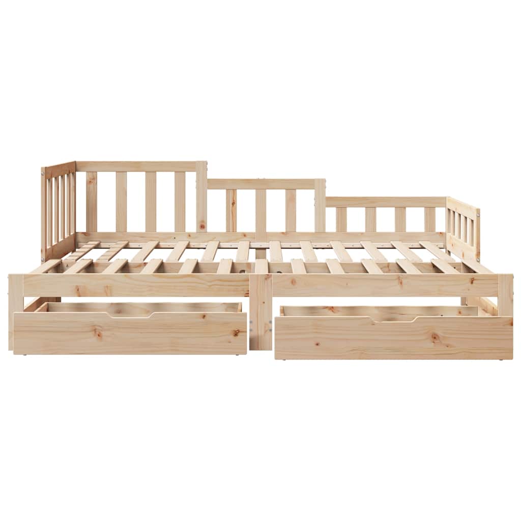 Slaapbank met onderschuifbed en lades zonder matras 90x200 cm – afbeelding 4