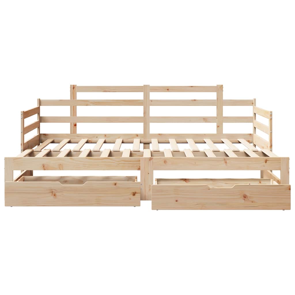 Slaapbank met onderschuifbed en lades zonder matras 80x200 cm – afbeelding 4