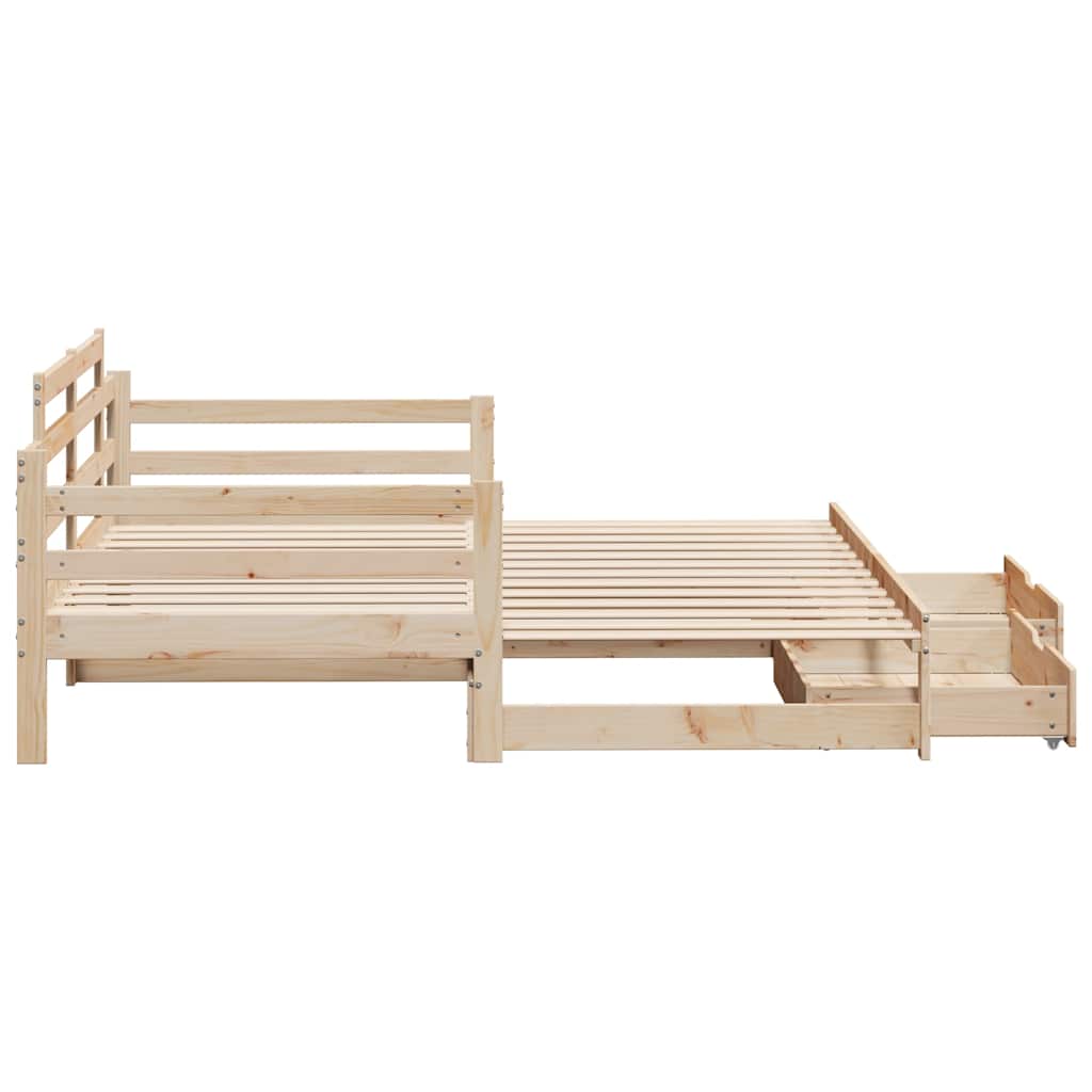 Slaapbank met onderschuifbed en lades zonder matras 80x200 cm – afbeelding 6