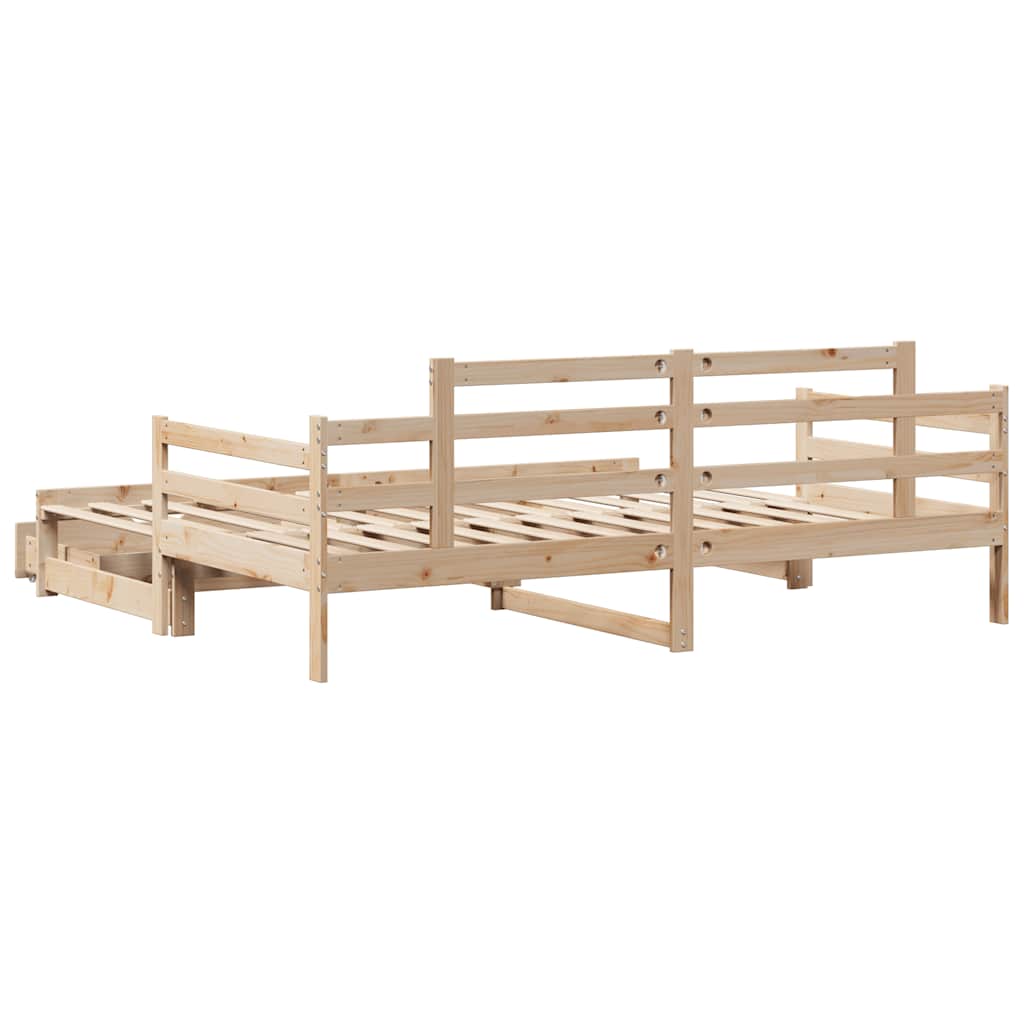 Slaapbank met onderschuifbed en lades zonder matras 80x200 cm – afbeelding 7