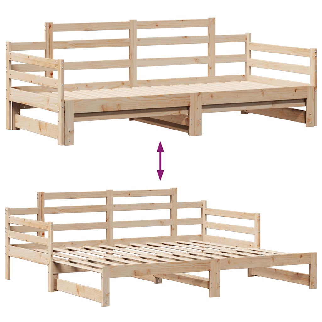 Slaapbank met onderschuifbed en lades zonder matras 80x200 cm – afbeelding 8