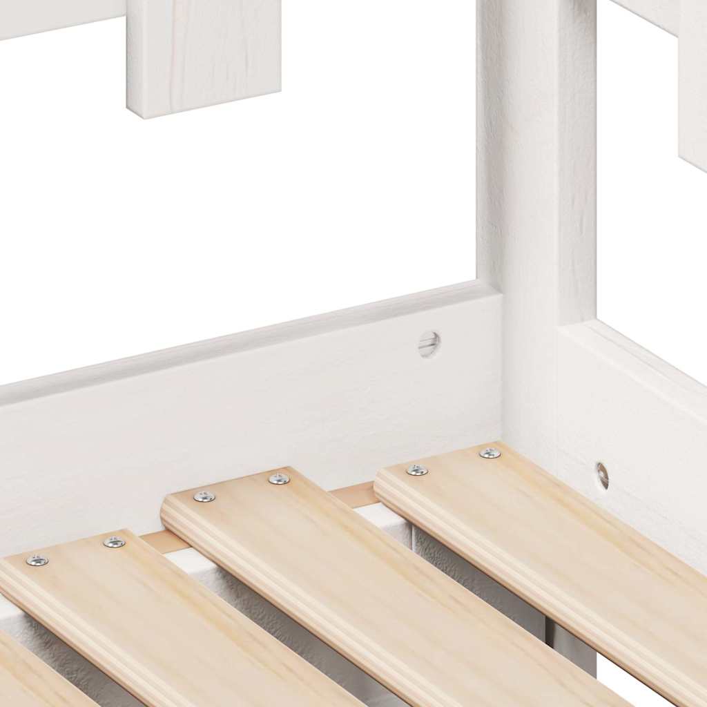 Slaapbank met onderschuifbed/lades zonder matras 90x200 cm wit – afbeelding 9