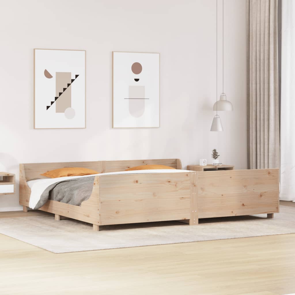 Bedframe zonder matras massief grenenhout 200x200 cm – afbeelding 1