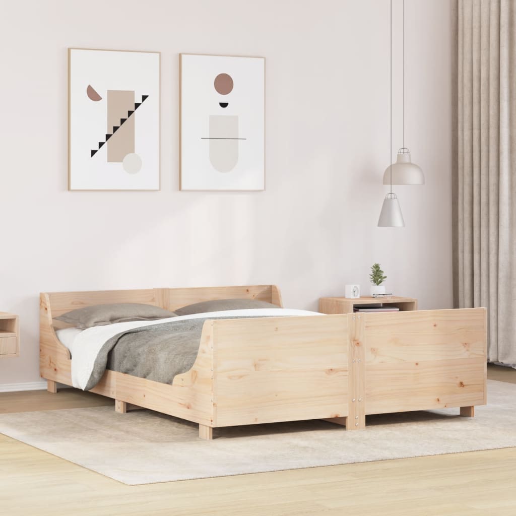 Bedframe zonder matras massief grenenhout 140x190 cm – afbeelding 1
