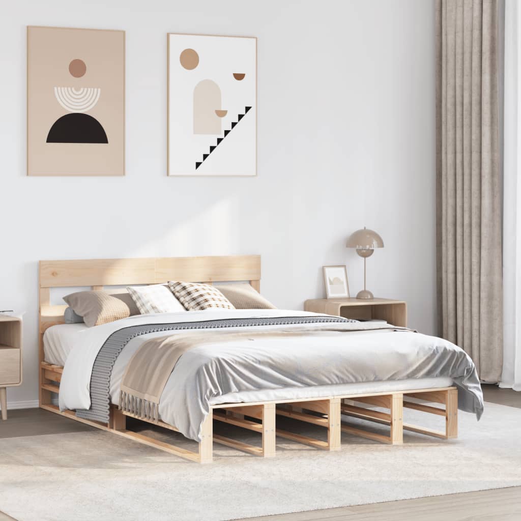 Bedframe zonder matras massief grenenhout 120x200 cm – afbeelding 1