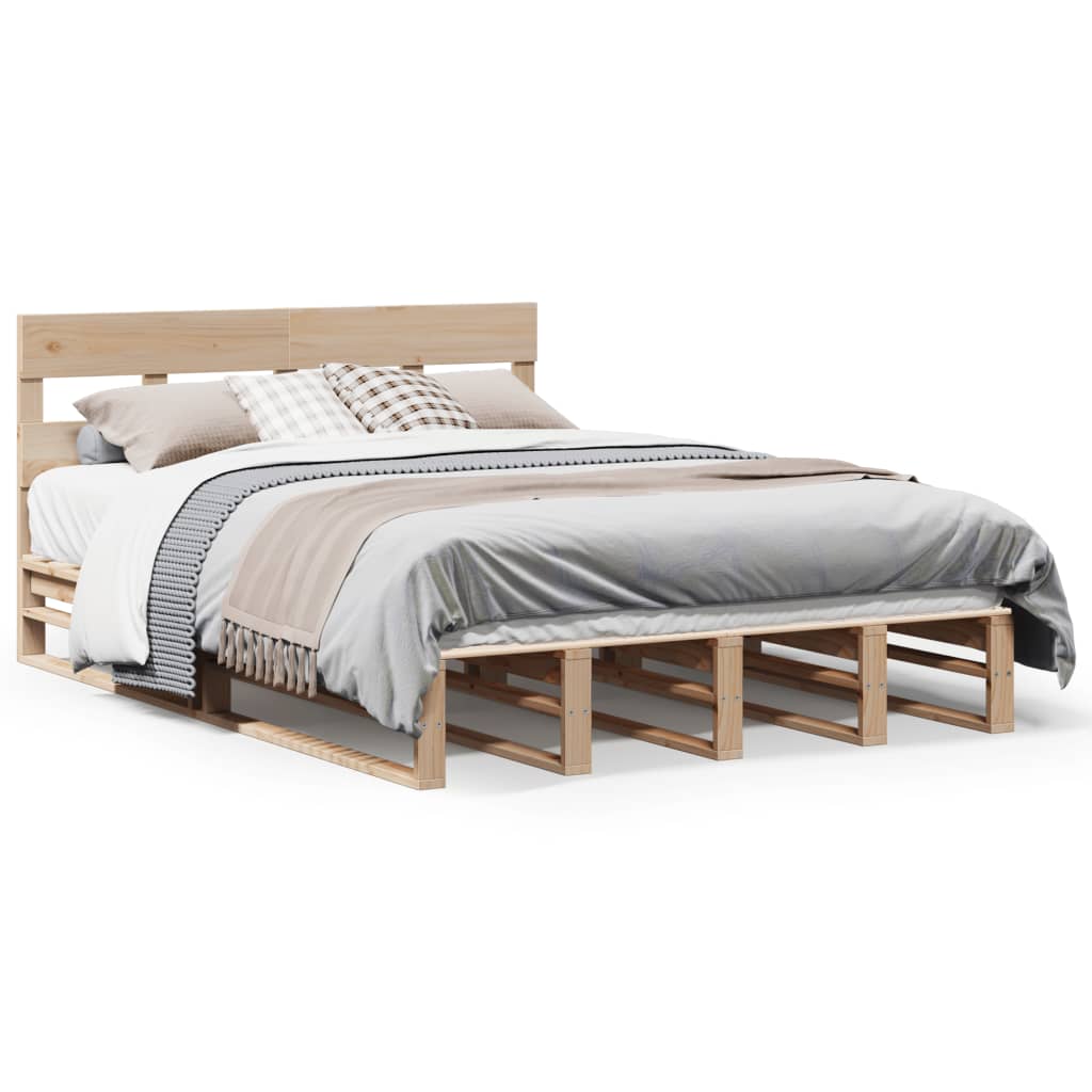 Bedframe zonder matras massief grenenhout 160x200 cm – afbeelding 2
