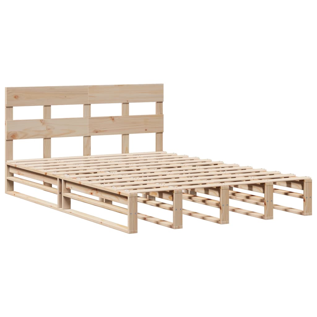Bedframe zonder matras massief grenenhout 160x200 cm – afbeelding 3