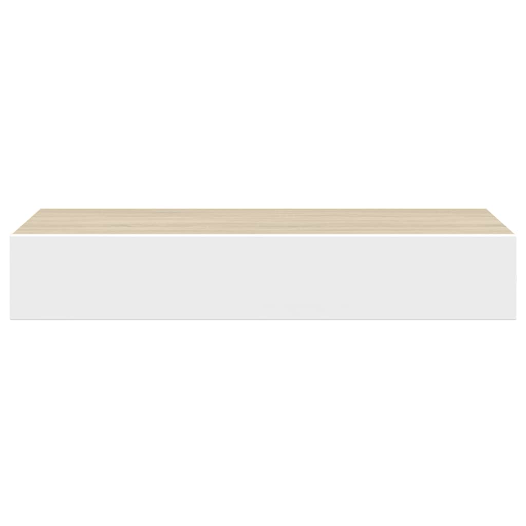 Wandladeplanken 2 st eiken en wit 60x23,5x10cm MDF – afbeelding 7