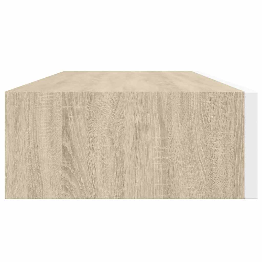 Wandladeplanken 2 st eiken en wit 60x23,5x10cm MDF – afbeelding 8