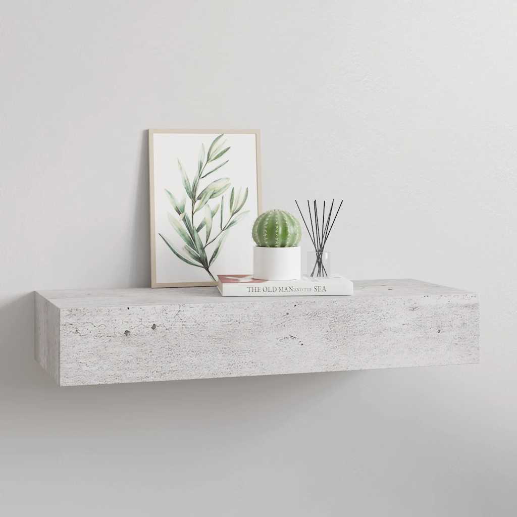 Wandschap met lade 60x23,5x10 cm MDF betongrijs
