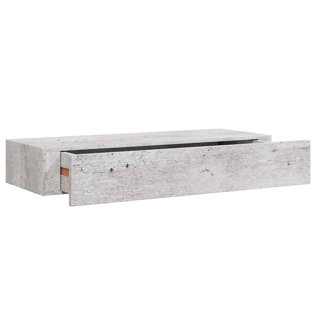 Wandschappen 2 st met lade 60x23,5x10 cm MDF betongrijs – afbeelding 5