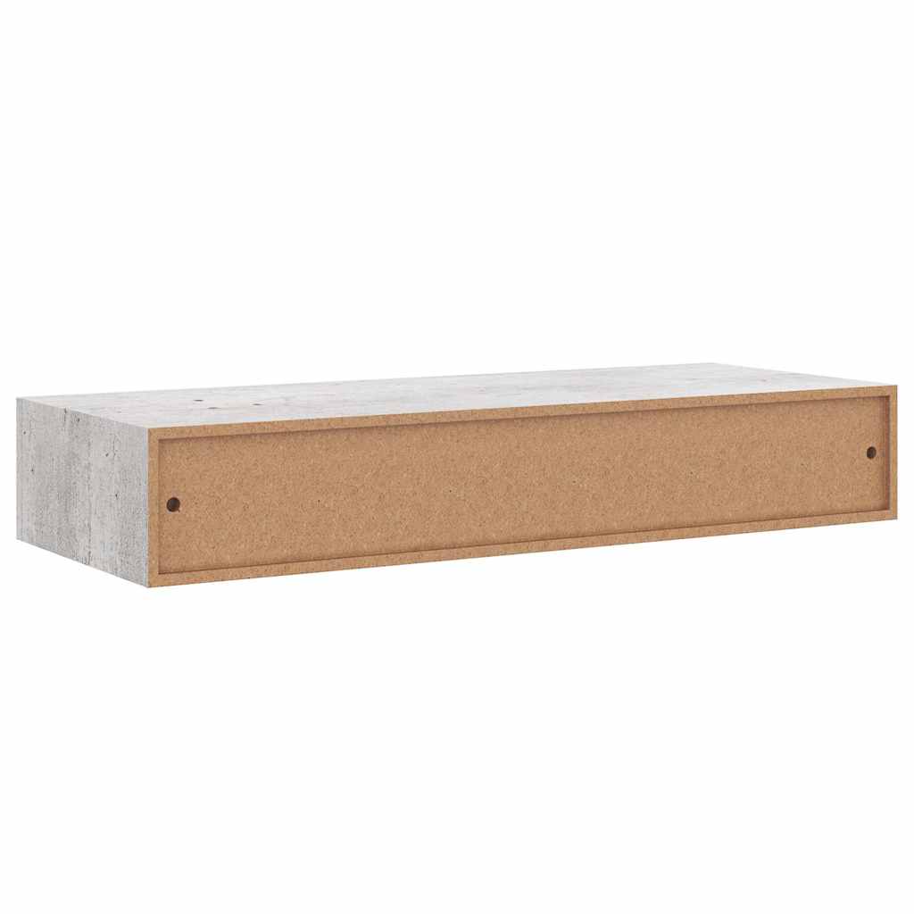 Wandschappen 2 st met lade 60x23,5x10 cm MDF betongrijs – afbeelding 9