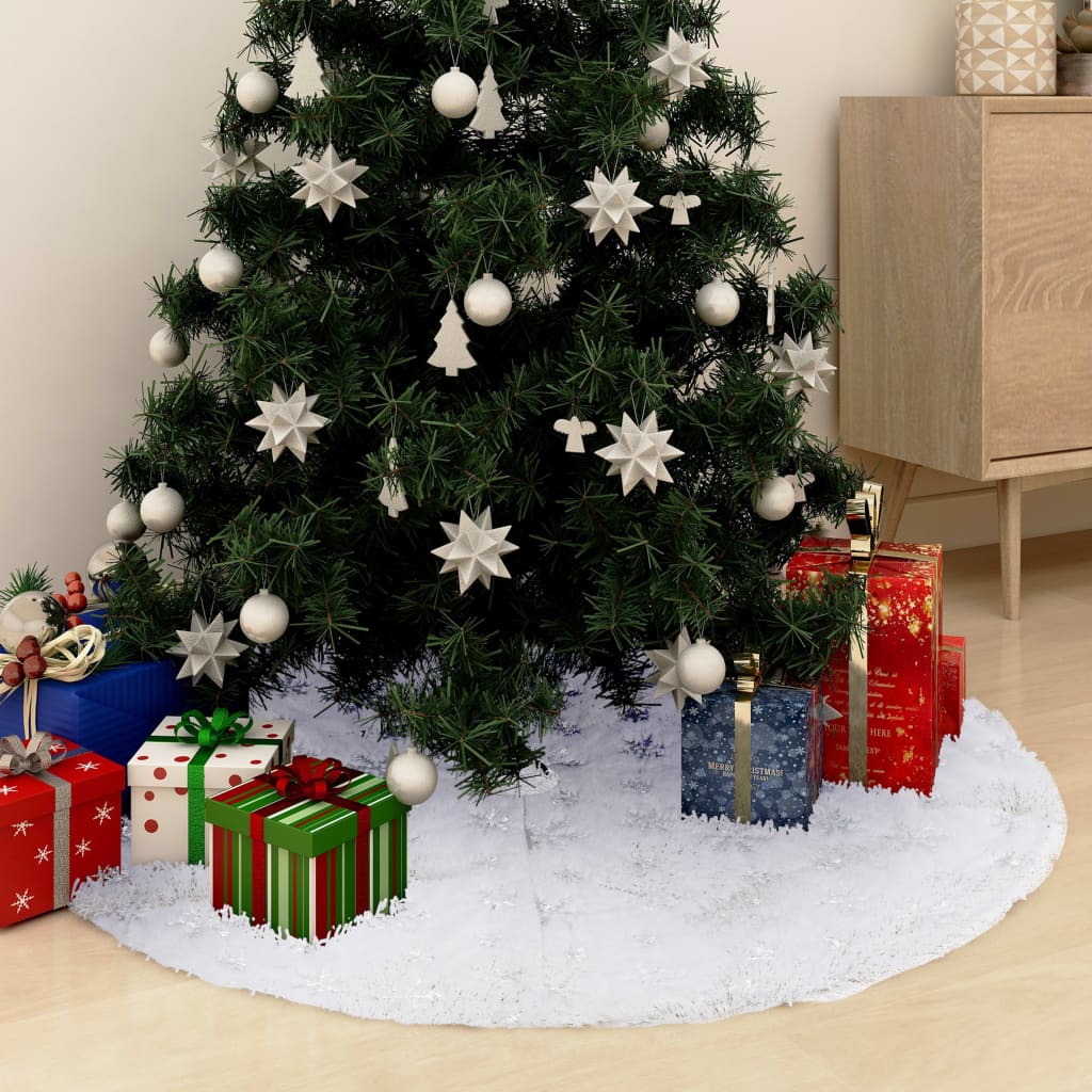 Luxe Kerstboomrok Wit 150 cm Imitatiebont