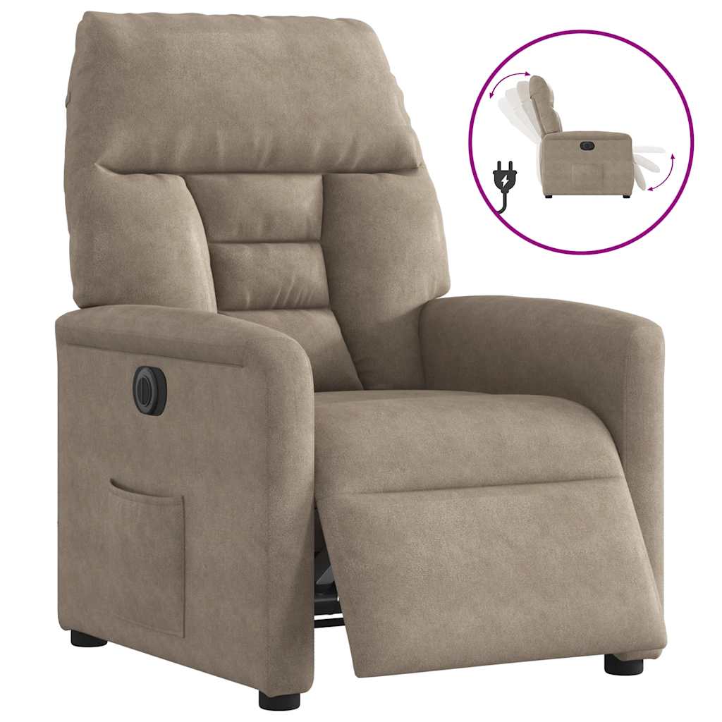 Fauteuil verstelbaar elektrisch microvezelstof taupe