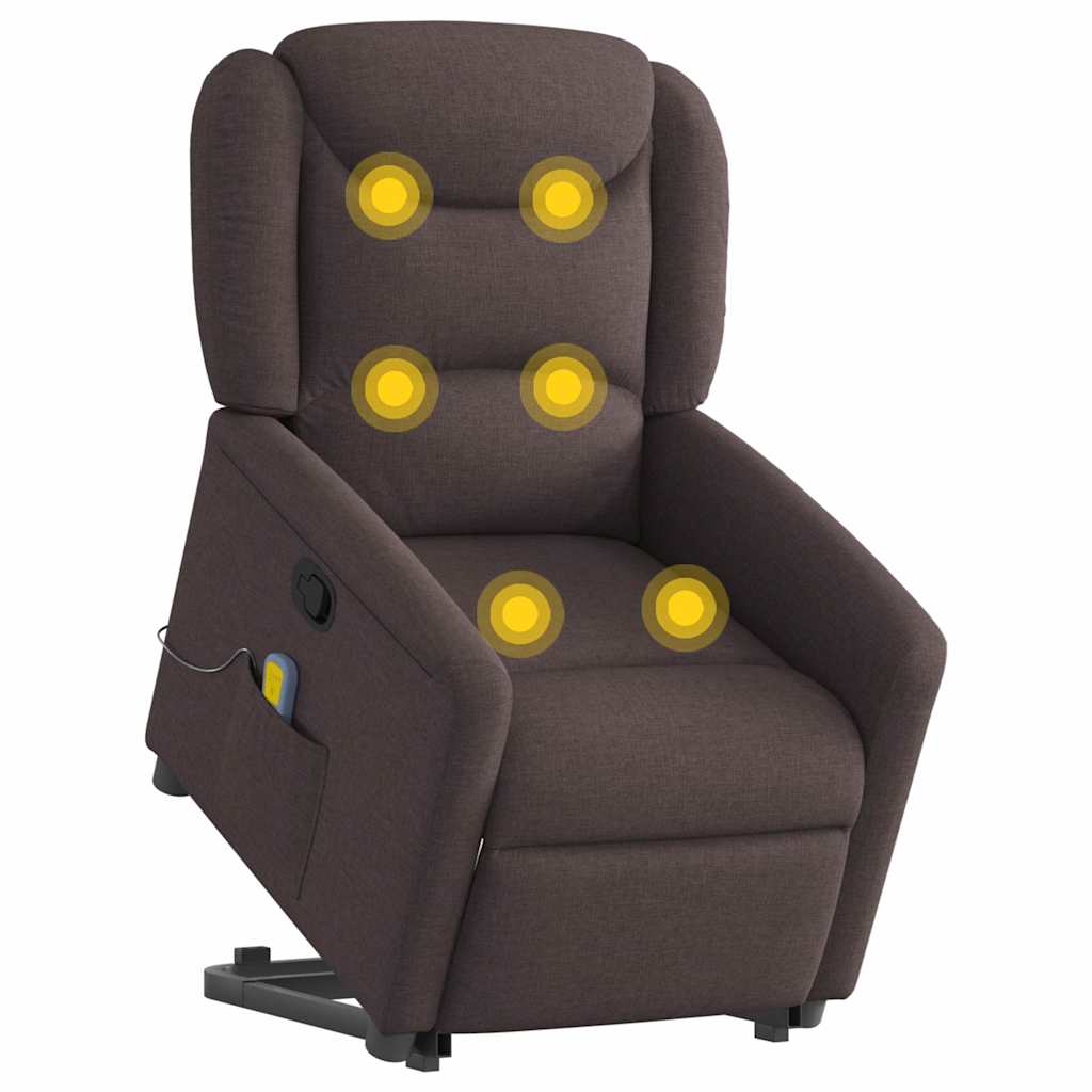 Sta-op-massagestoel verstelbaar stof donkerbruin – afbeelding 3