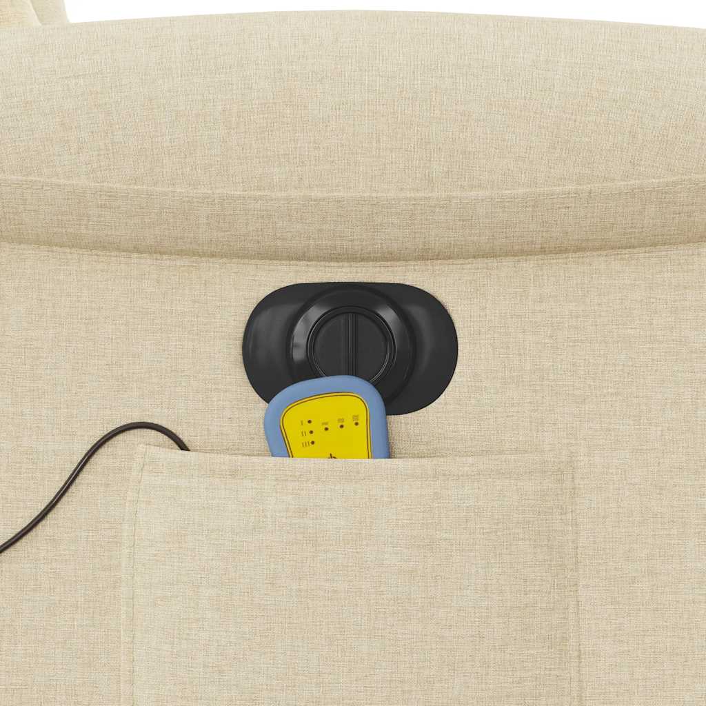 Massagestoel elektrisch verstelbaar stof crèmekleurig – afbeelding 12