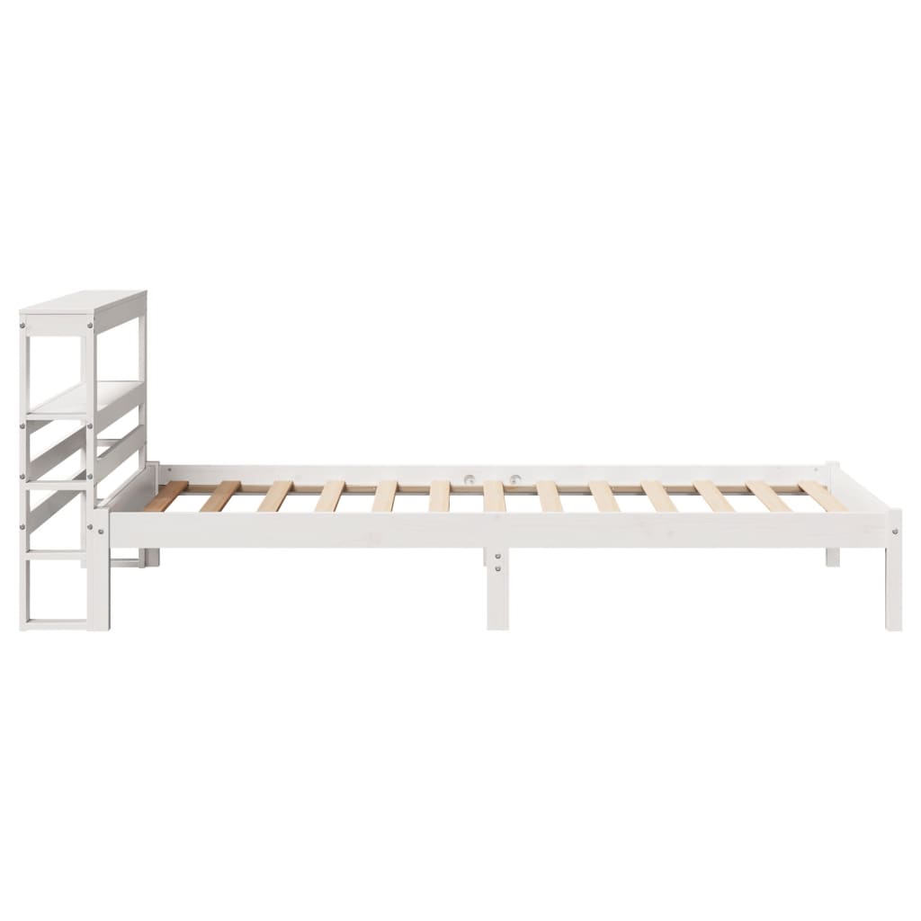 Bedframe zonder matras massief grenenhout wit 90x200 cm – afbeelding 5