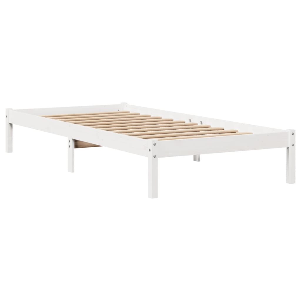 Bedframe zonder matras massief grenenhout wit 90x200 cm – afbeelding 7