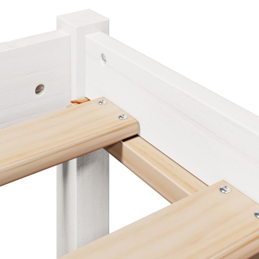 Bedframe zonder matras massief grenenhout wit 90x200 cm – afbeelding 9