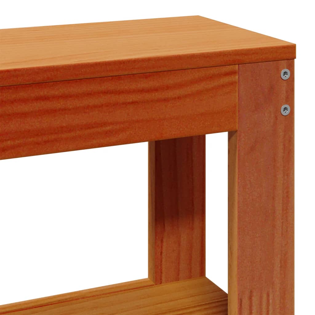 Bedframe met hoofdbord massief grenenhout wasbruin 140x190 cm – afbeelding 10