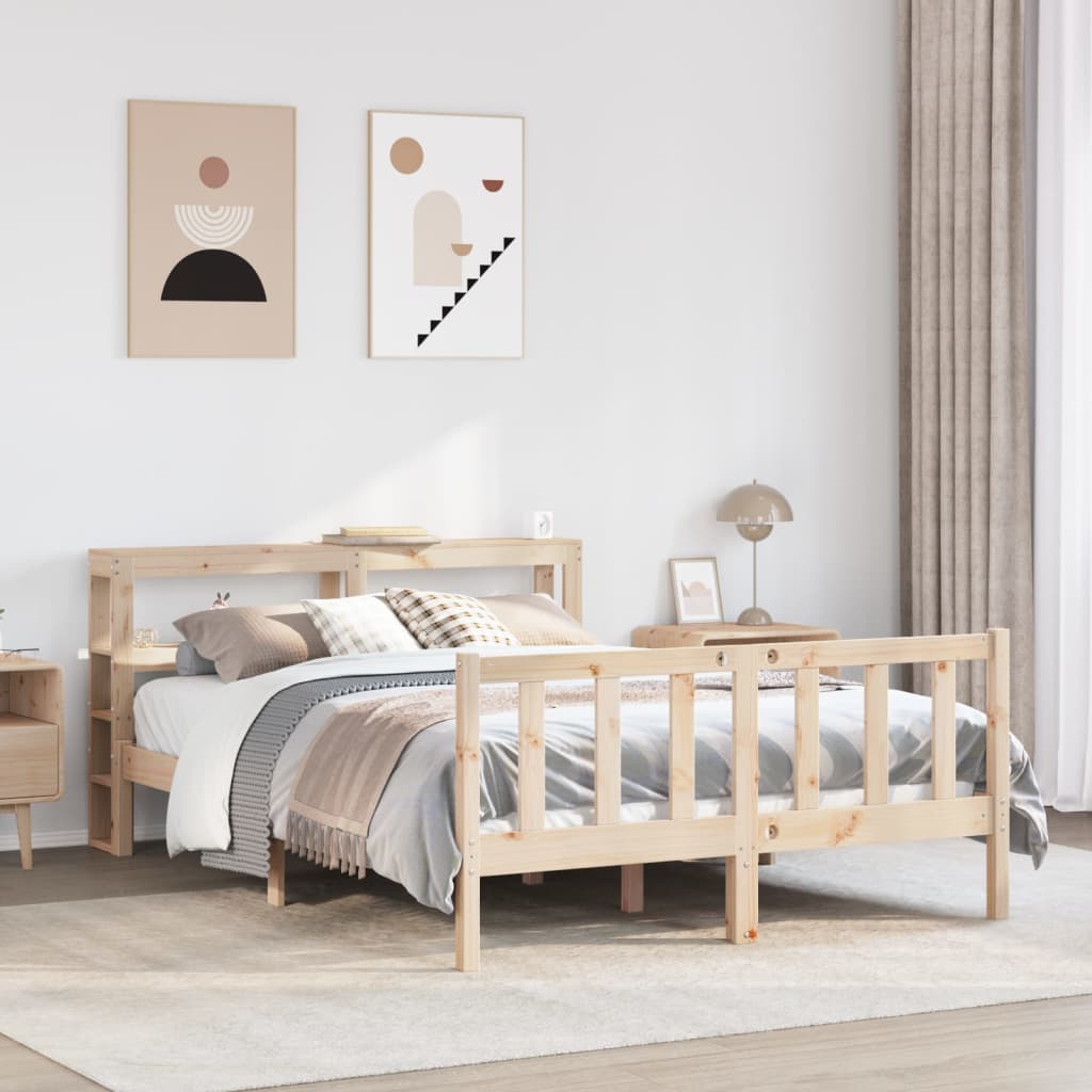 Bedframe zonder matras massief grenenhout 140x200 cm – afbeelding 1